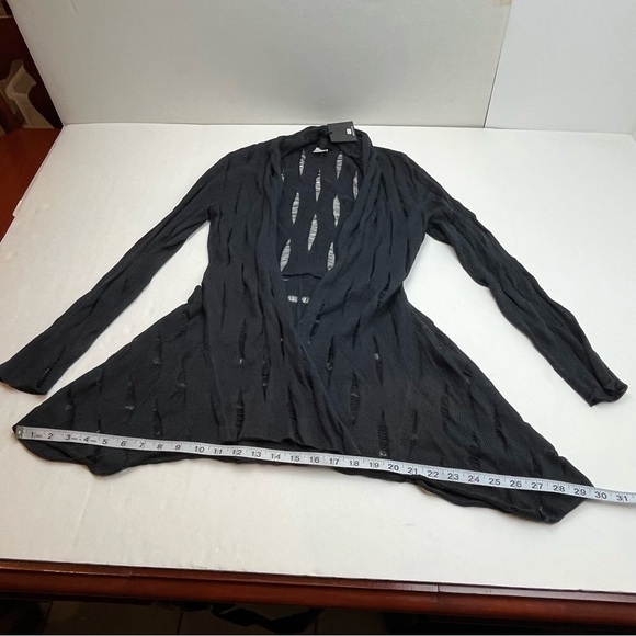 Jarbo Deconstructed Open Slash Knit Cardigan Sweater Wrap Women Size 42 / 14 NEW - Picture 11 of 12